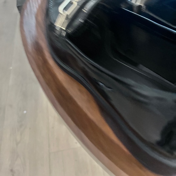 Zara black patent leather loafers  with gold hardware . size 9.5 US/European 40 - Picture 6 of 10